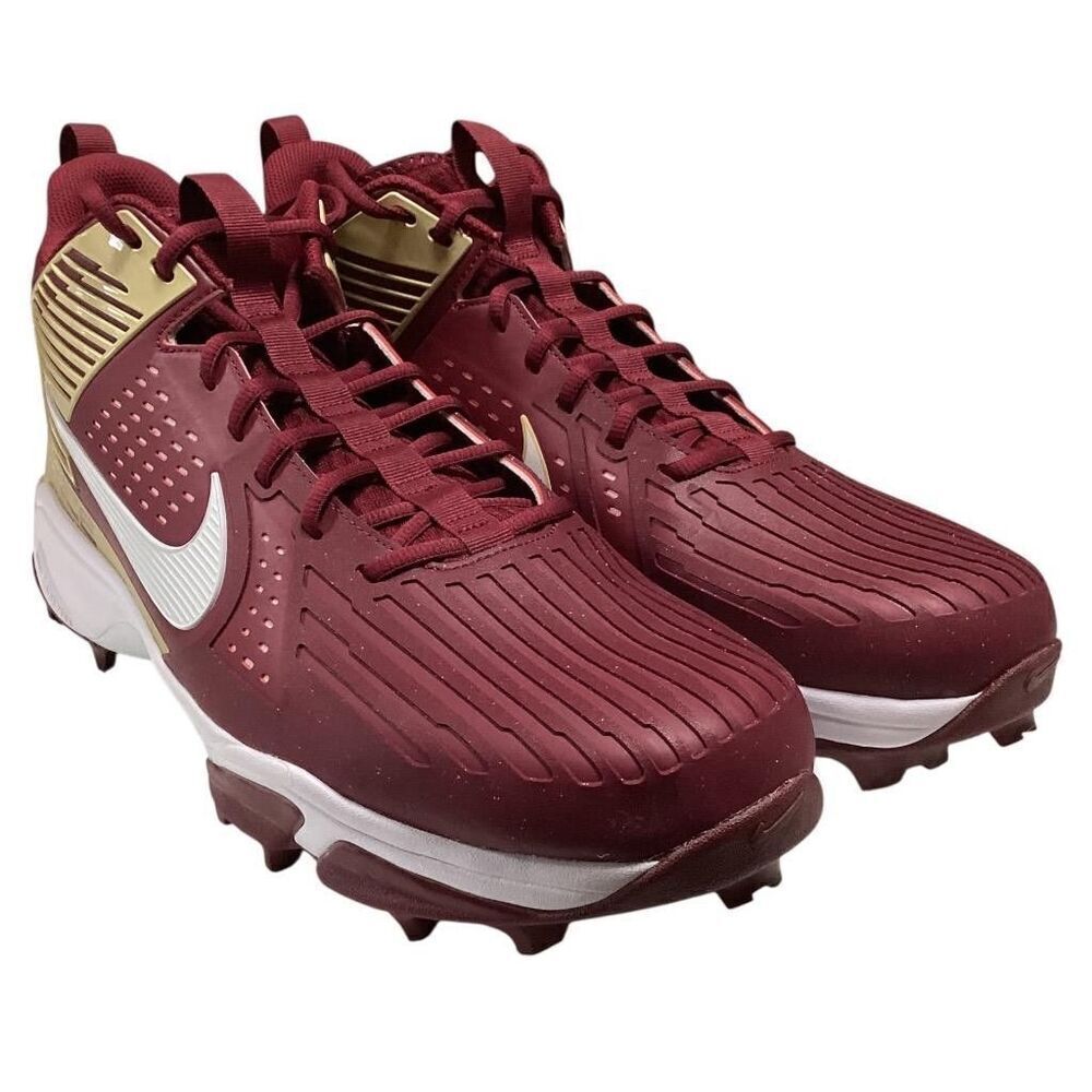 Nike Football Cleats Mens18 Red Gold White Fsu Seminoles Force Savage Pro 3 New